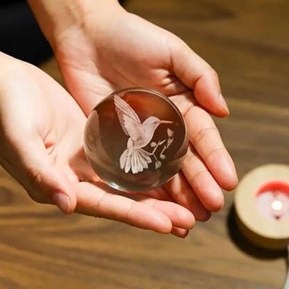 Esfera de cristal LED con colibrí✨